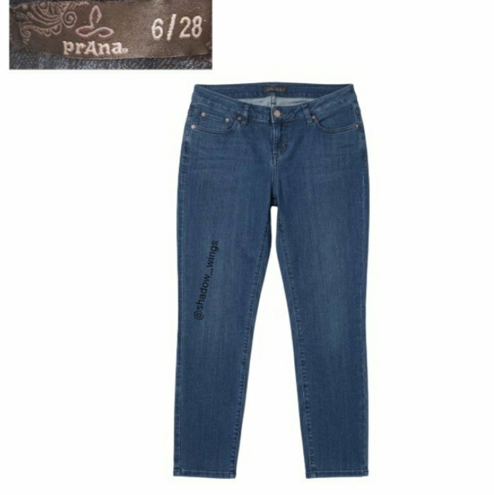 Prana Slim Fit Cropped Jeans - Size 6/28 Medium Wash Stretch Jeans